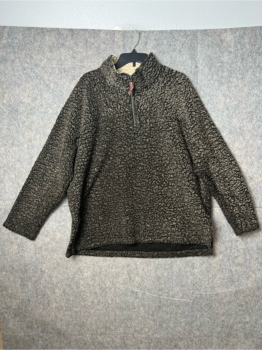Carbon2Cobalt Mens XL Cozy Sherpa QuarterZip Pullover Black/Brown